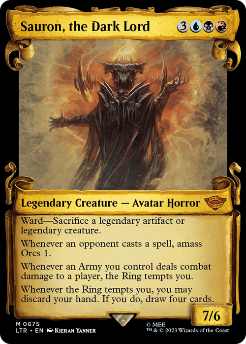 Sauron, the Dark Lord (Showcase Scrolls) (LTR-675) - The Lord of the Rings: Tales of Middle-earth: (Showcase) Foil