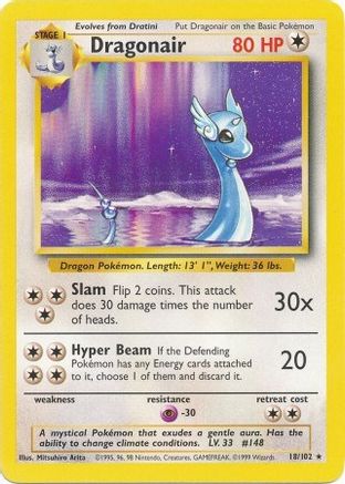 Dragonair 018  Base Set - Rare