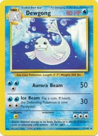 Dewgong 025  Base Set - Uncommon