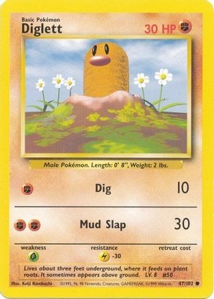 Diglett 047  Base Set - Common