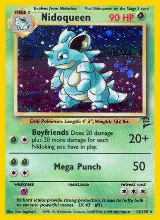 Nidoqueen 012/130  - Holofoil Base Set 2 - Holo Rare