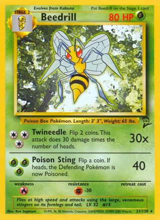 Beedrill 021  Base Set 2 - Rare