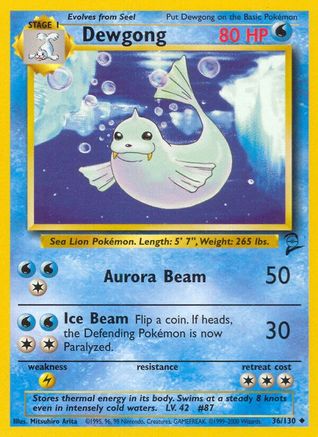 Dewgong 036  Base Set 2 - Uncommon