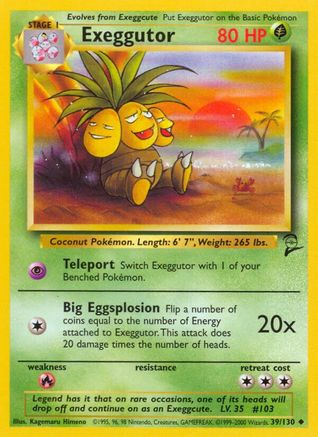 Exeggutor 039  Base Set 2 - Uncommon