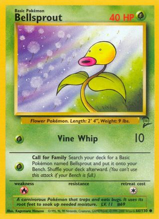 Bellsprout 066  Base Set 2 - Common