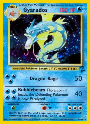 Gyarados 007  - Holofoil Base Set 2 - Holo Rare