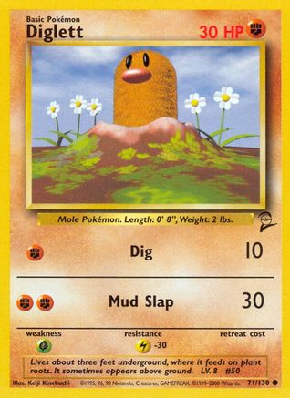 Diglett 071  Base Set 2 - Common