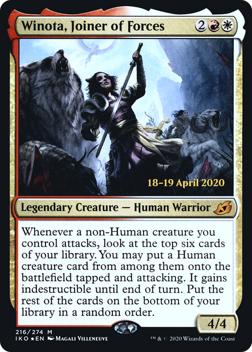 Winota, Joiner of Forces (PRE-216S) - Ikoria: Lair of Behemoths Promos Foil