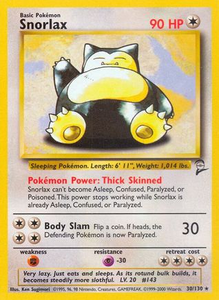 Snorlax 030/130  Base Set 2 - Rare
