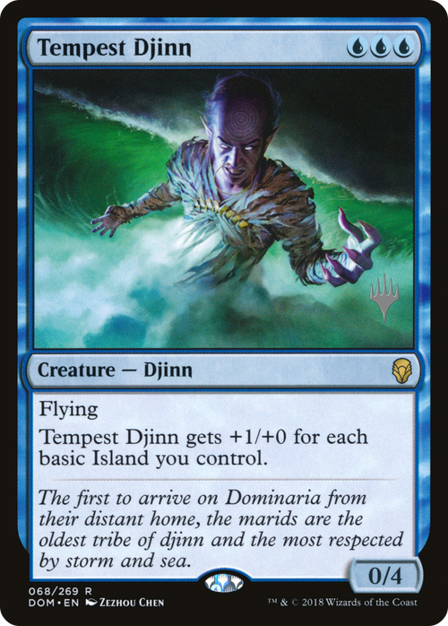 Tempest Djinn (PPM20-68P) - Dominaria Promos