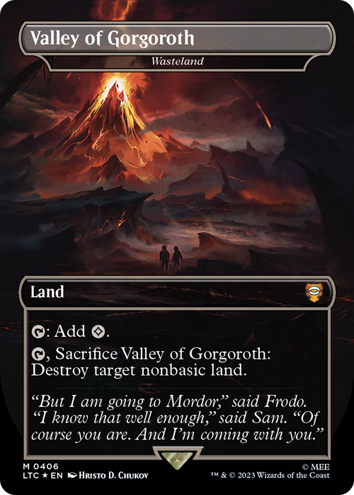 Valley of Gorgoroth - Wasteland (Surge Foil) (LTC-406) - Tales of Middle-earth Commander / Valley of Gorgoroth (Borderless) Foil