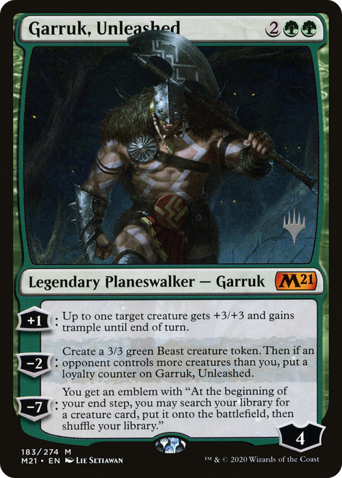 Garruk, Unleashed (PPM21-183P) - Core Set 2021 Promos Foil