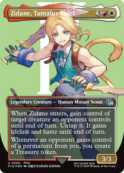 Zidane, Tantalus Thief (Borderless) (Surge Foil) (FIN-550) - FINAL FANTASY Foil