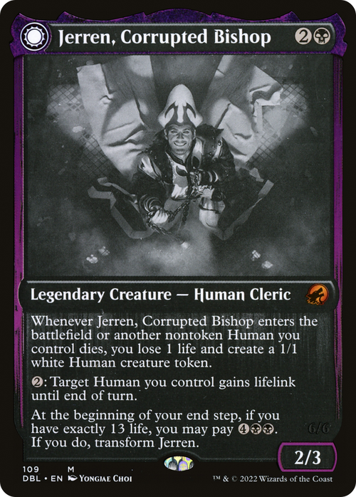 Jerren, Corrupted Bishop (DBL-109) - Innistrad: Double Feature: (Double Faced Transform) Foil