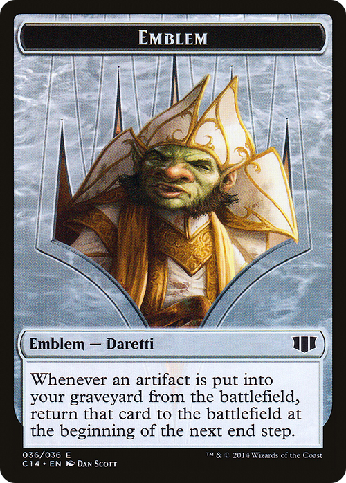 Emblem - Daretti, Scrap Savant // Tuktuk the Returned Token (C14-036) - Commander 2014 Tokens