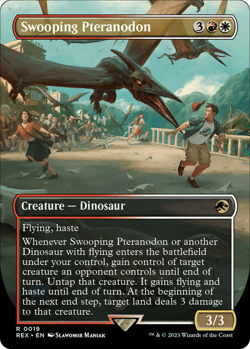 Swooping Pteranodon (Borderless) (REX-019) - Jurassic World Collection Foil