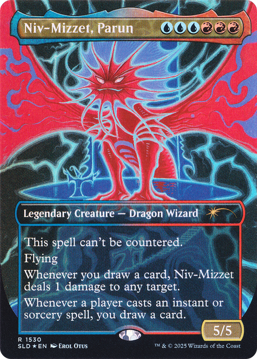 Niv-Mizzet, Parun (Rainbow Foil) (SLD-1530) - Secret Lair Drop (Borderless) Foil