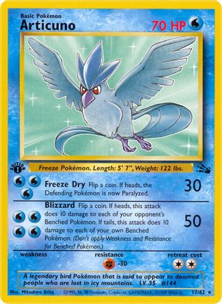 Articuno (17) (17) 017  - 1st Edition Fossil - Rare