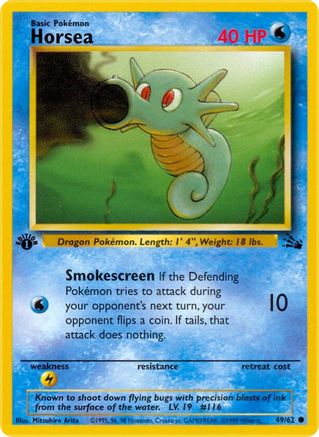 Horsea 049  - 1st Edition Fossil - Common