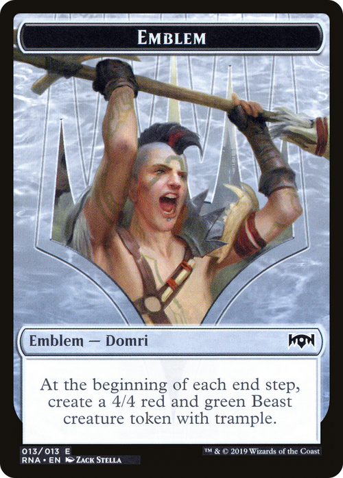 Emblem - Domri, Chaos Bringer (RNA-013) - Ravnica Allegiance Tokens