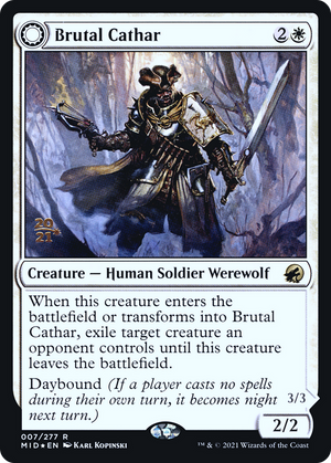 Brutal Cathar (PRE-07S) - Innistrad: Midnight Hunt Promos: (Double Faced Transform) Foil