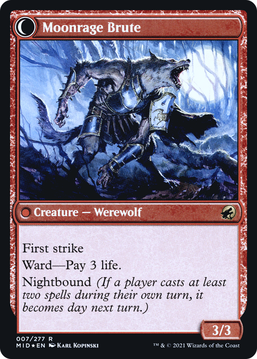 Brutal Cathar (PRE-07S) - Innistrad: Midnight Hunt Promos: (Double Faced Transform) Foil