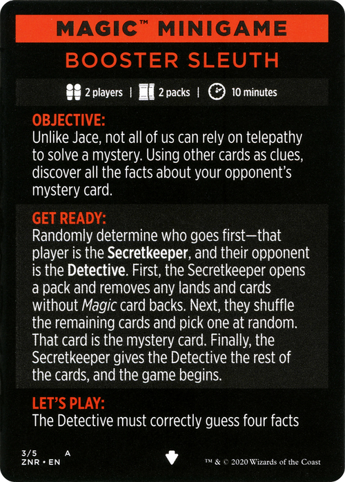 Booster Sleuth // Booster Sleuth (cont'd) (MZNR-003) - Zendikar Rising Minigames