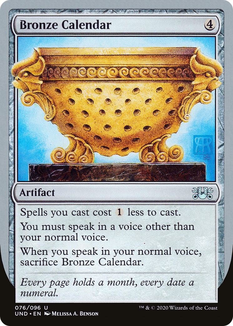 Bronze Calendar (UND-076) - Unsanctioned