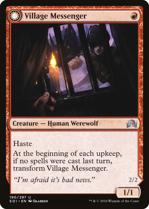 Village Messenger (SOI-190) - Shadows over Innistrad: (Double Faced Transform) Foil
