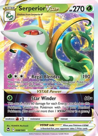 Serperior VSTAR 008  - Holofoil SWSH12 Silver Tempest - Ultra Rare