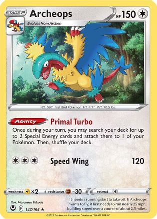 Archeops 147  - Holofoil SWSH12 Silver Tempest - Holo Rare