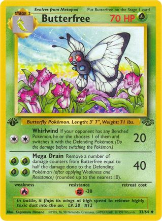 Butterfree 033  - 1st Edition Jungle - Uncommon