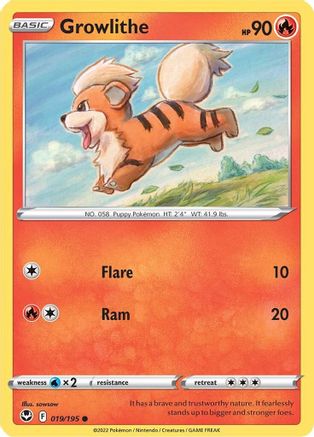 Growlithe 019  SWSH12 Silver Tempest - Common