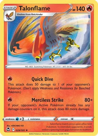 Talonflame 029  SWSH12 Silver Tempest - Rare