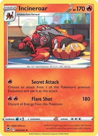 Incineroar 032  SWSH12 Silver Tempest - Rare