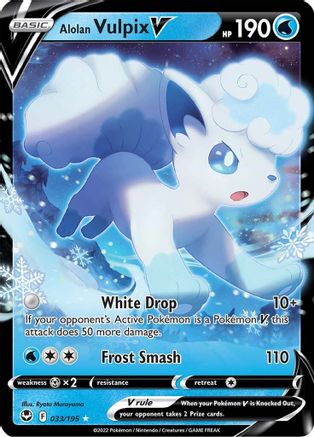 Alolan Vulpix V 033  - Holofoil SWSH12 Silver Tempest - Ultra Rare