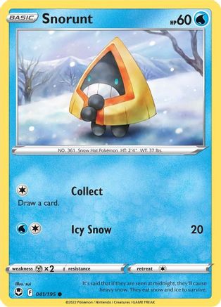 Snorunt 041  - Reverse Holofoil SWSH12 Silver Tempest - Common