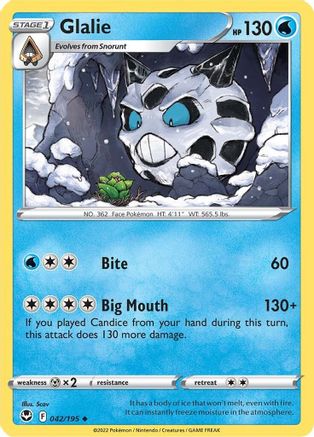 Glalie 042  SWSH12 Silver Tempest - Uncommon