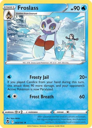 Froslass 043  - Reverse Holofoil SWSH12 Silver Tempest - Rare