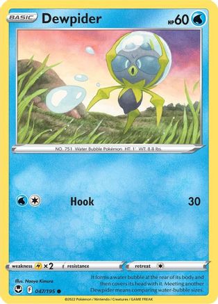 Dewpider 047  - Reverse Holofoil SWSH12 Silver Tempest - Common