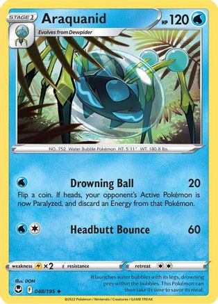 Araquanid 048  - Reverse Holofoil SWSH12 Silver Tempest - Uncommon