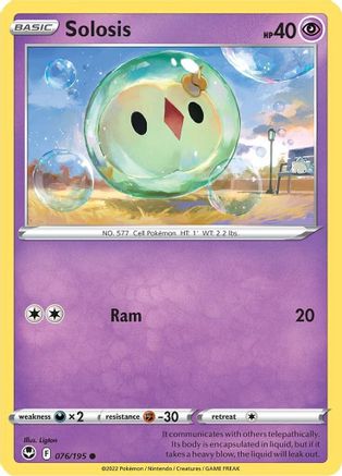 Solosis 076  - Reverse Holofoil SWSH12 Silver Tempest - Common