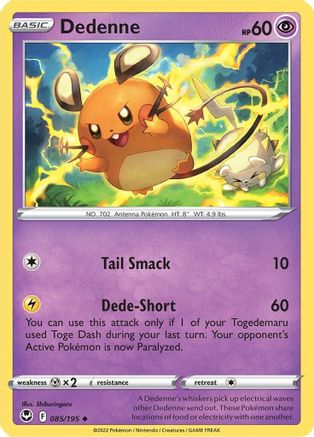 Dedenne 085  SWSH12 Silver Tempest - Uncommon
