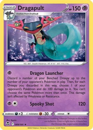 Dragapult 089  - Reverse Holofoil SWSH12 Silver Tempest - Holo Rare
