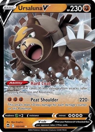 Ursaluna V 102  - Holofoil SWSH12 Silver Tempest - Ultra Rare