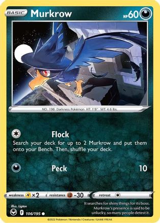 Murkrow 106  SWSH12 Silver Tempest - Common