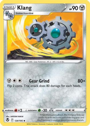 Klang 124  - Reverse Holofoil SWSH12 Silver Tempest - Uncommon