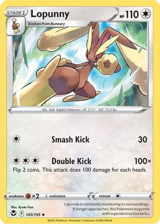 Lopunny 145  SWSH12 Silver Tempest - Uncommon