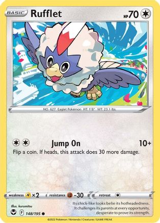 Rufflet 148  - Reverse Holofoil SWSH12 Silver Tempest - Common