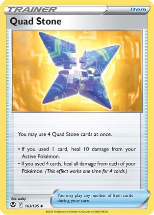 Quad Stone 163  - Reverse Holofoil SWSH12 Silver Tempest - Uncommon